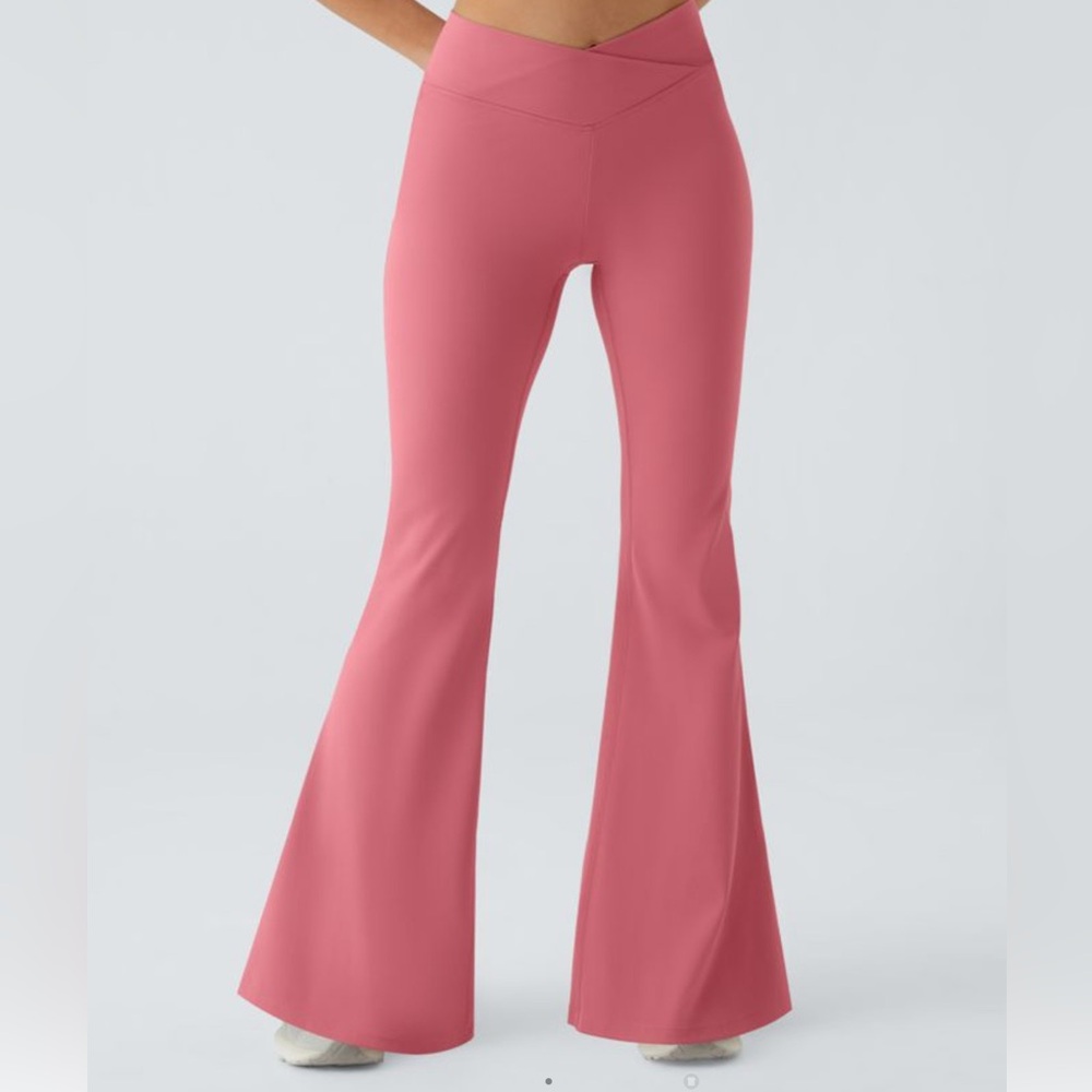 Halara High Waisted Crossover Ruched Butt Lifting Flare Legging